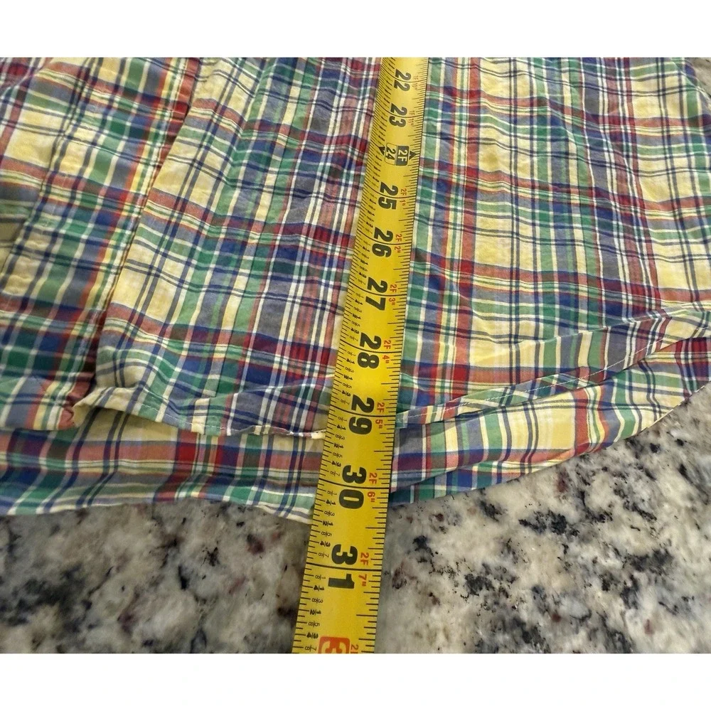 Polo Ralph Lauren Shirt XL Classic Fit Short Sleeve Plaid Madras Colorful Pony